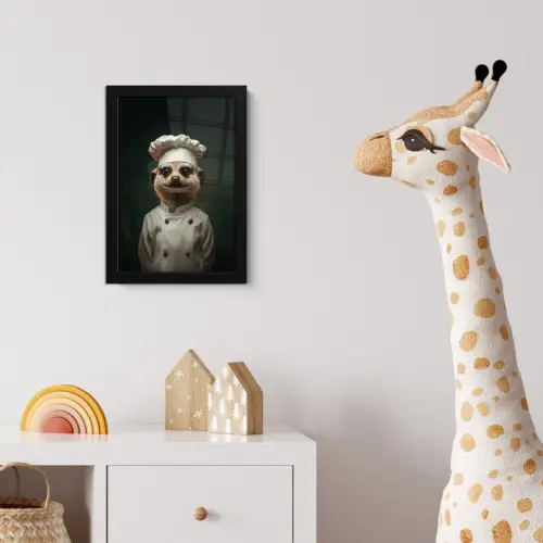 Dier - Kok - Stokstaartje fotolijst zwart zonder passe partout klein -usfeer4_kinderkamer