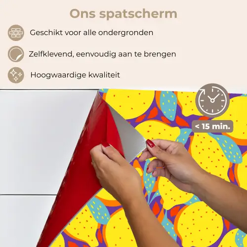 Citroenen - Geel - Stippen - Oranje keuken achterwand spatscherm klein 900 -spatscherm_NL