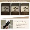 Gezicht - Bloemen - Zwart - Vrouw Light Box met batterij (Wandlamp) middel -USP_dimbaarNL