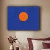 Vorm - Rond - Minimalistisch - Blauw Textielframe zwart klein -sfeer1