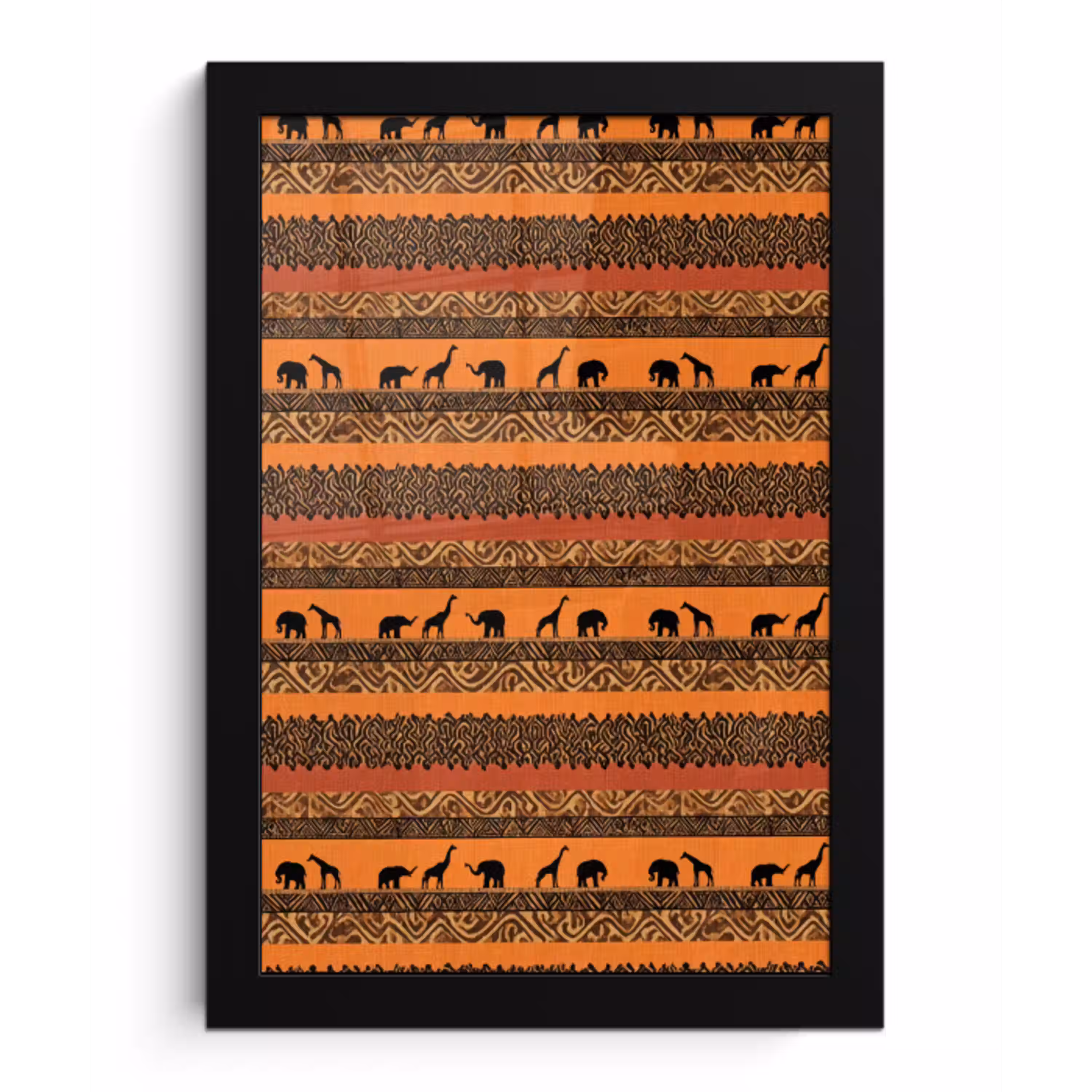 Oranje - Safari - Afrikaans - Dieren - Patroon fotolijst zwart zonder passe partout klein 224 -3d