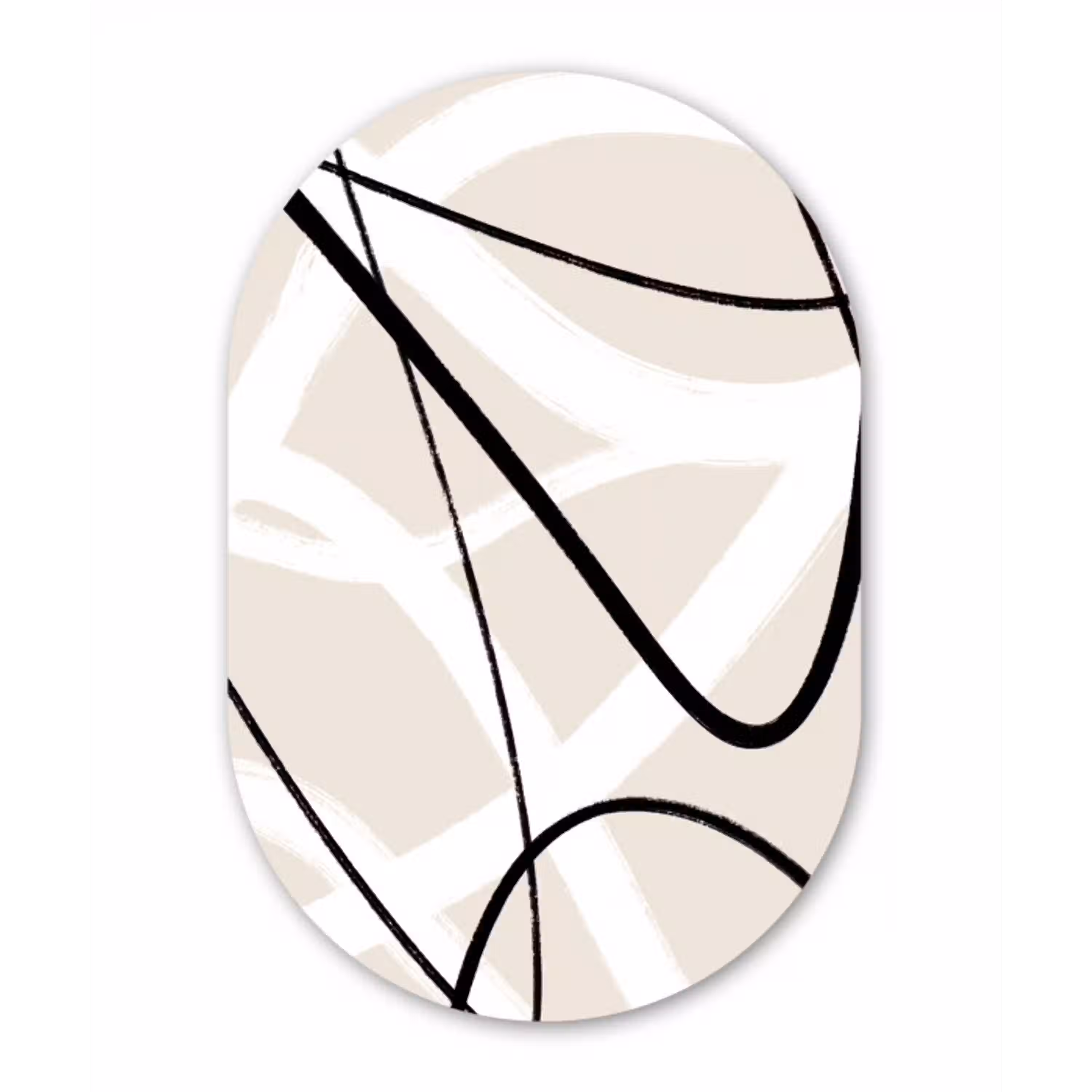 Lijn - Abstract - Minimalisme - Pastel Wandcirkel Ovaal Forex klein -3d