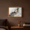 Zwart - Marmer - Luxe - Goud Light Box met batterij (Wandlamp) middel -sfeer4