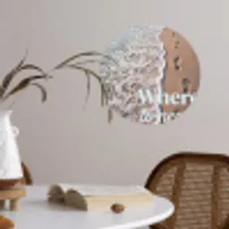 Where to next - Strand - Voetstappen Wandcirkel behangsticker klein -sfeer3