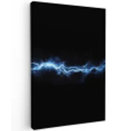 Gaming - Bliksemflits - Blauw - Energie Tuinposter op houten frame 2 cm dik middel -3d