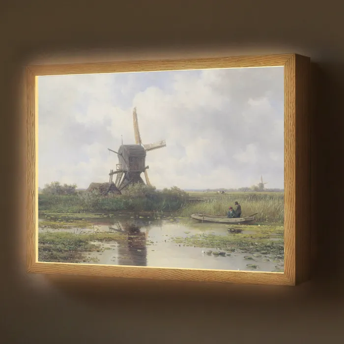 Molen - Willem Roelofs - Oude meesters - Kunst Light Box met batterij (Wandlamp) middel -z3d_website