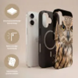 Oehoe - Uil - Portret - Bruin Toughcase MagSafe Apple iPhone 17 klein -USP_Lagen_NL