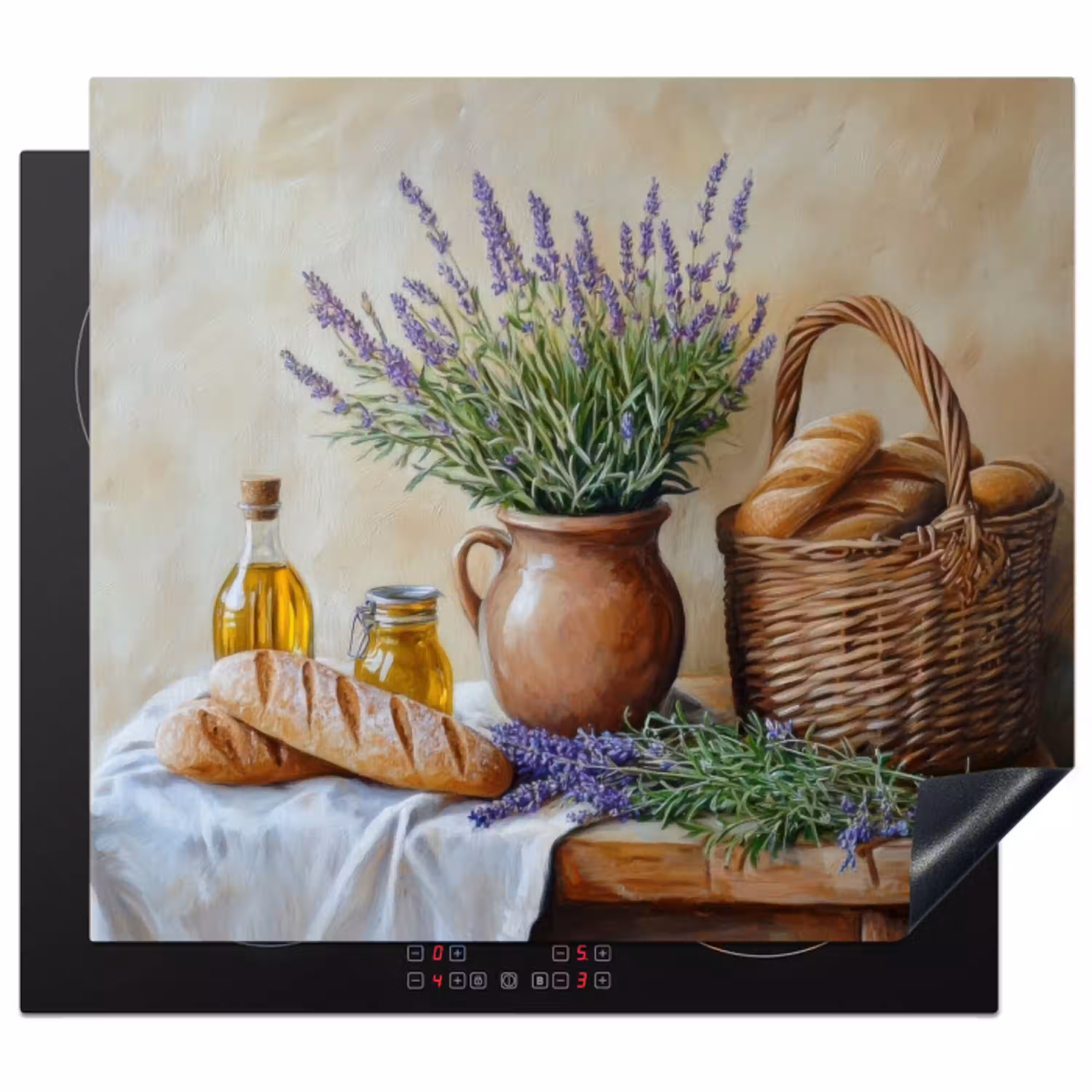 Lavendel - Brood - Stilleven Inductie beschermer vinyl 3mm middel -3d
