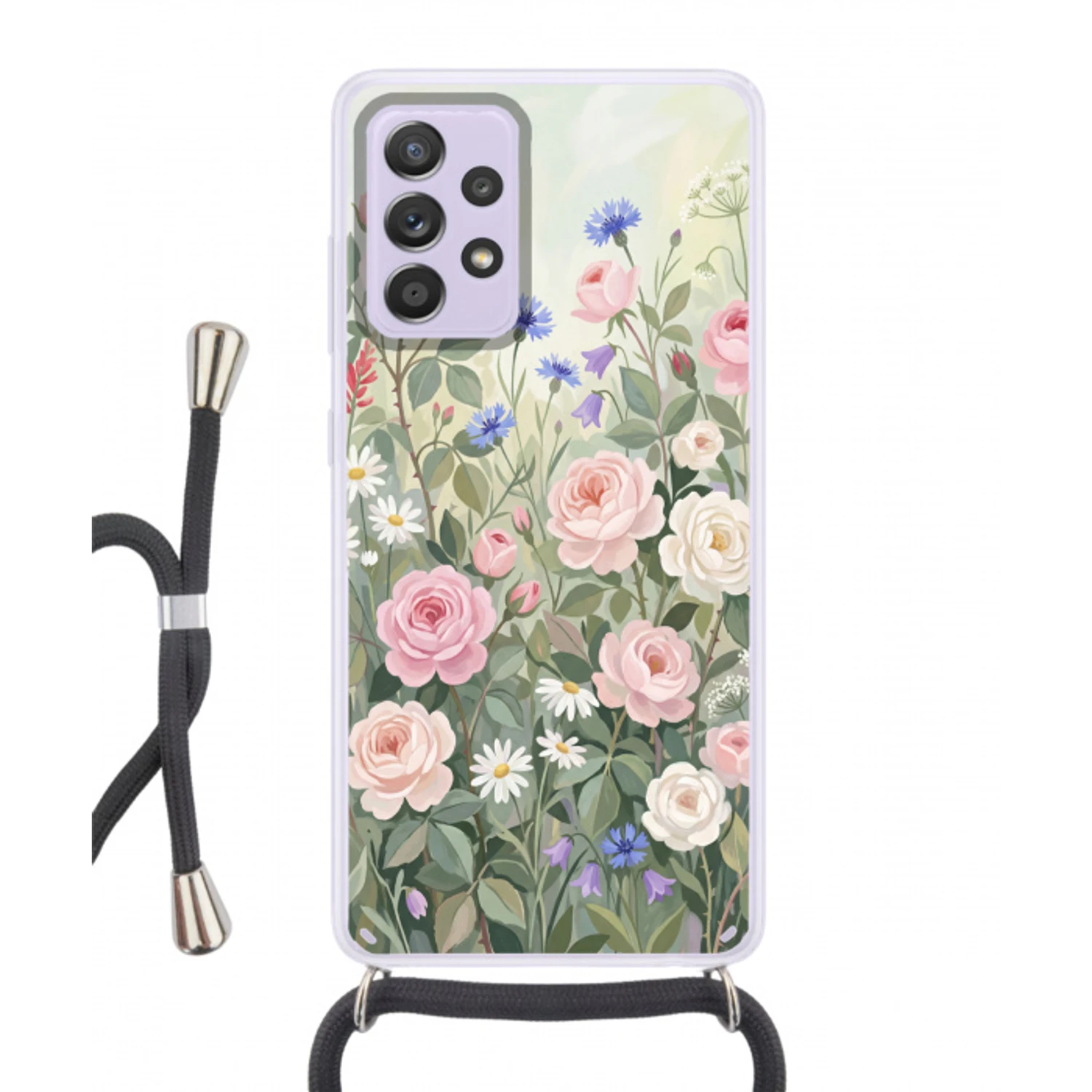 Bloemen - Tuin - Natuur - Kleurrijk Hoesje Samsung Galaxy A52 5G met koord klein -3d