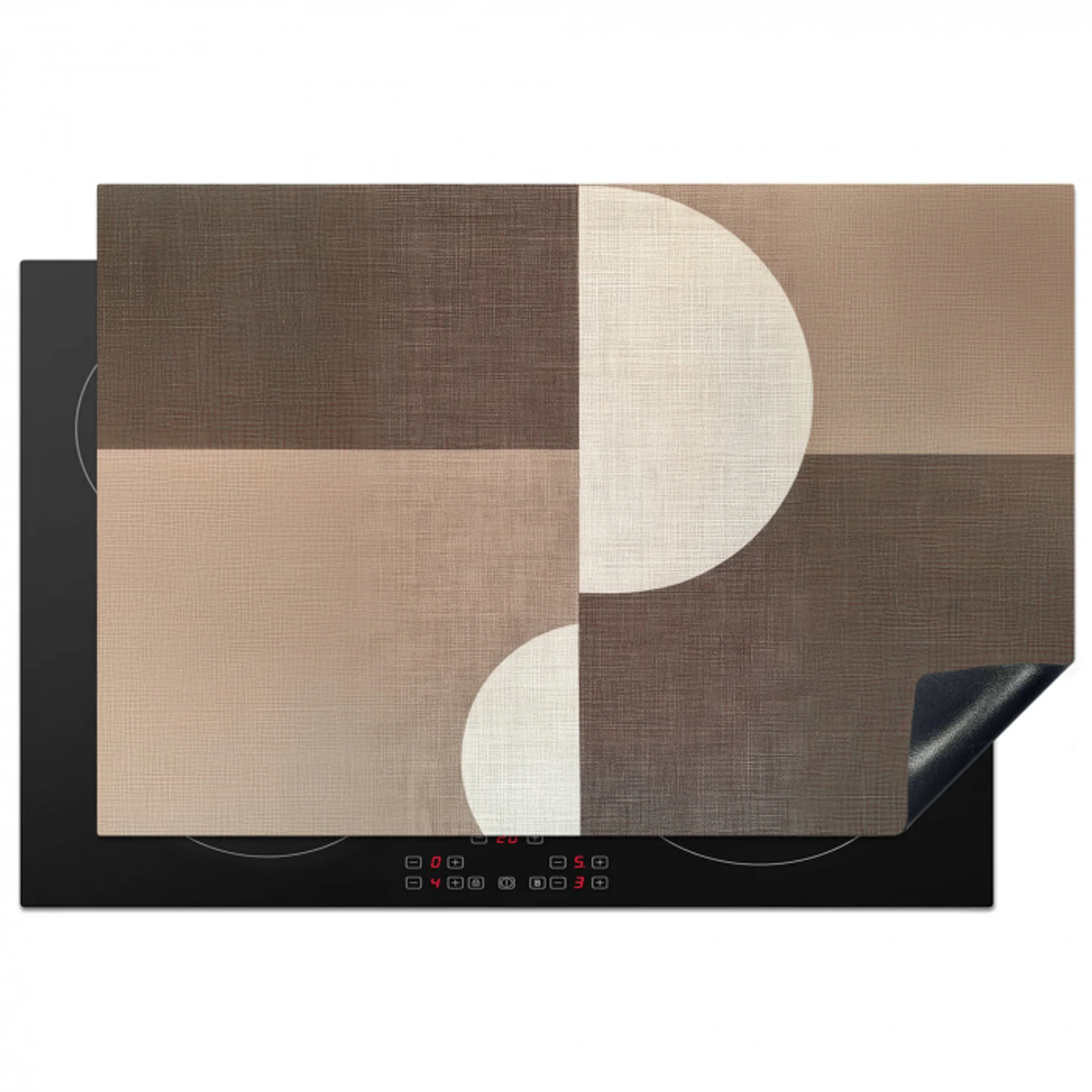 Raster - Halve cirkels - Contrast Inductie beschermer vinyl 3mm klein -3d