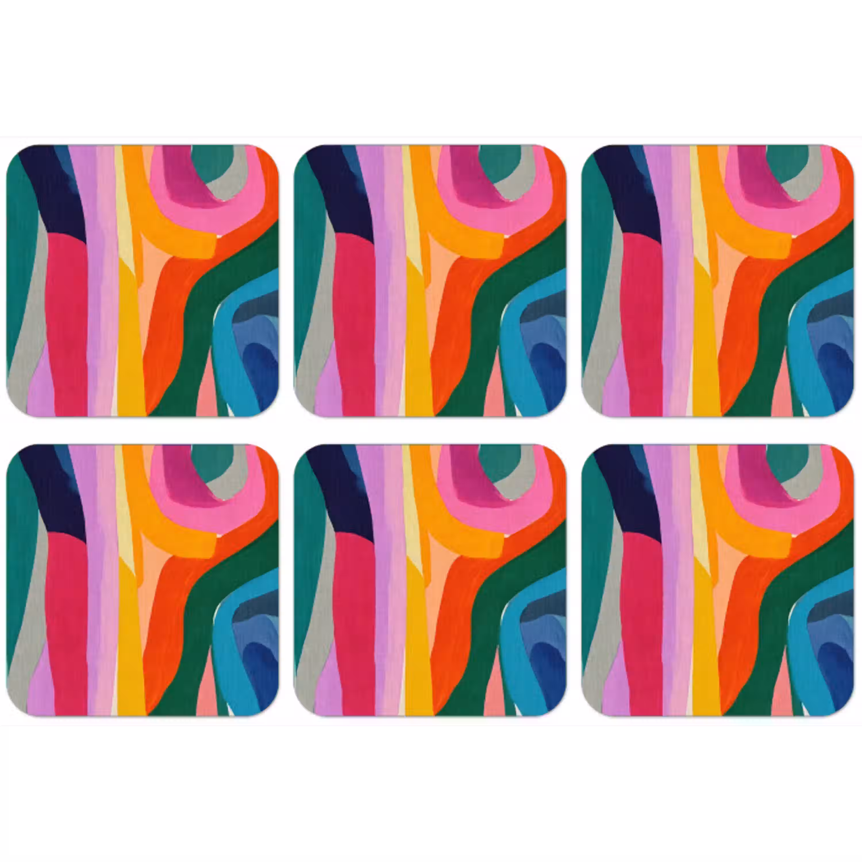 Abstract - Kleurrijk - Golven - Lijnen onderzetter kurk middel -zkaufland3dotto