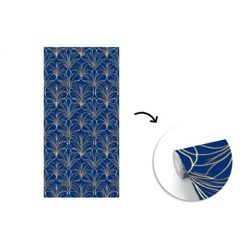 Deco - Waaier - Blauw fotobehang vinyl groot 64 -3d