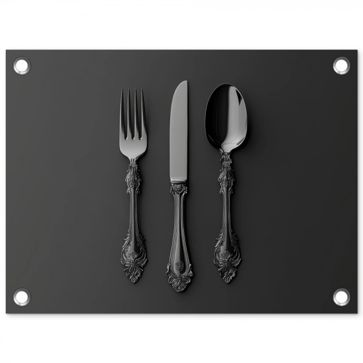 Bestek - Zwart tuinposter los doek klein -3d