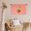 Illustratie - Bloemen - Rand - Roze Wandkleed katoen klein -wsfeer5_kind