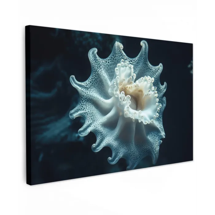 Zeewezen - Wit - Golven - Water canvas 2cm klein -z3d