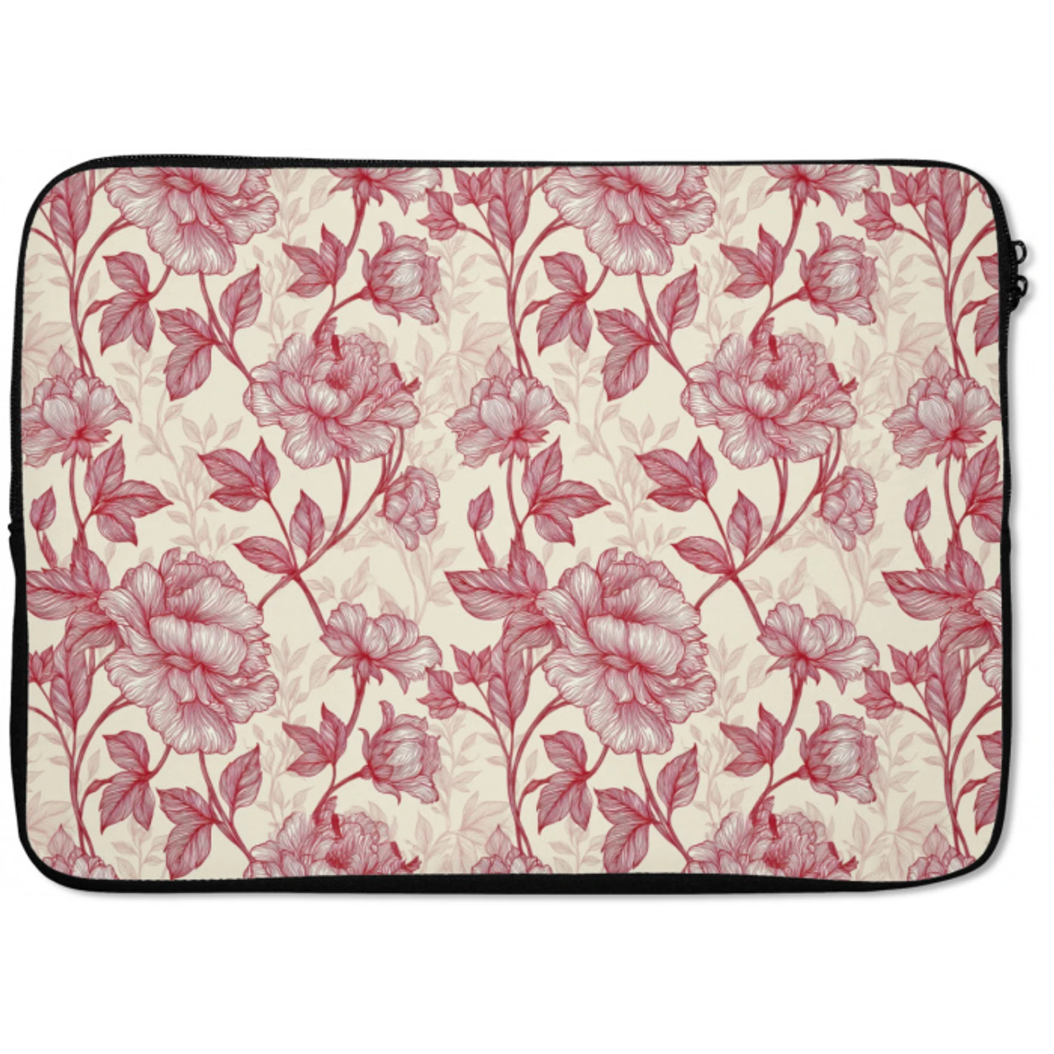 Pioenrozen - Modern -  Rood laptophoes neopreen klein 279 -zkaufland3dotto