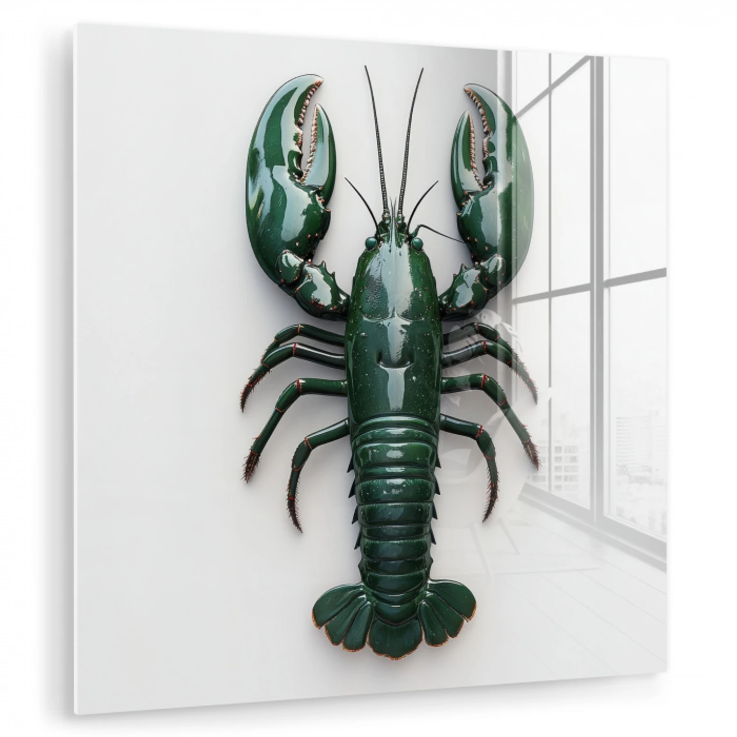 Kreeft - Glossier - Groen - Wit plexiglas 5mm klein -zzzproduct_nieuw