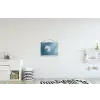 Paardenbloem - Wind - Blauw textielposter latten blank klein -kinderkamer