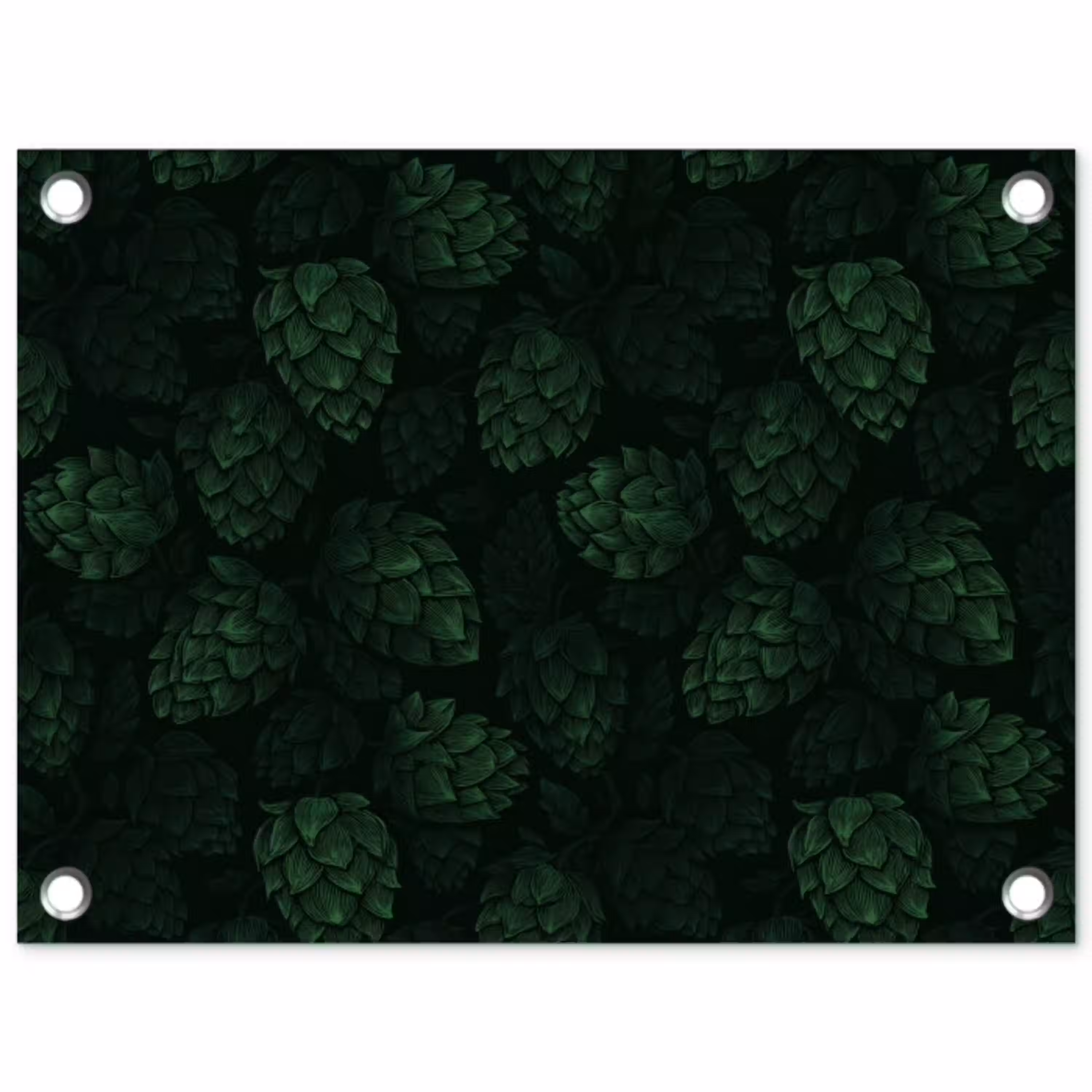 Donker - Groen - Hopbellen - Botanisch - Illustratie tuinposter los doek klein 239 -3d