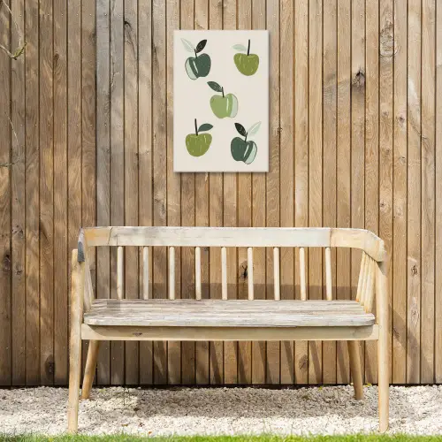 Appels - Groen - Illustratie - Bladeren Tuinposter op houten frame 2 cm dik klein -sfeer4