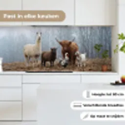 Boerderijdieren - Groep - Mist - Natuur - Rustiek keuken achterwand 2 middel -sfeer4_NL