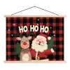 Kerstman - Rendier - Tekst - Rood - Zwart textielposter latten blank klein -3d