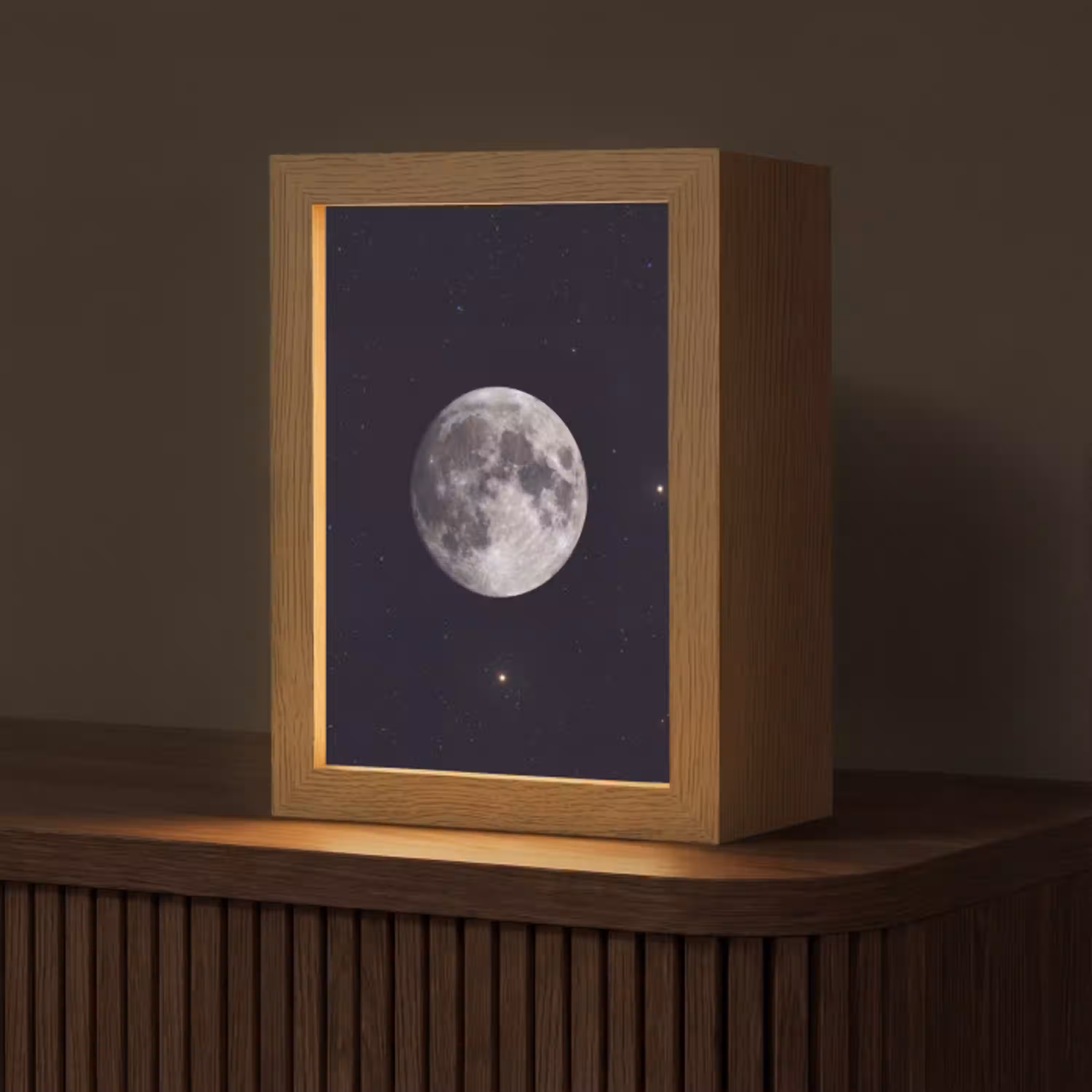 Maan - Sterren - Ruimte Light Box met kabel (Tafellamp) klein -z3d_website