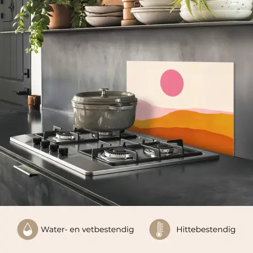 Zon - Heuvels - Abstract - Roze keuken achterwand spatscherm klein -usp_NL