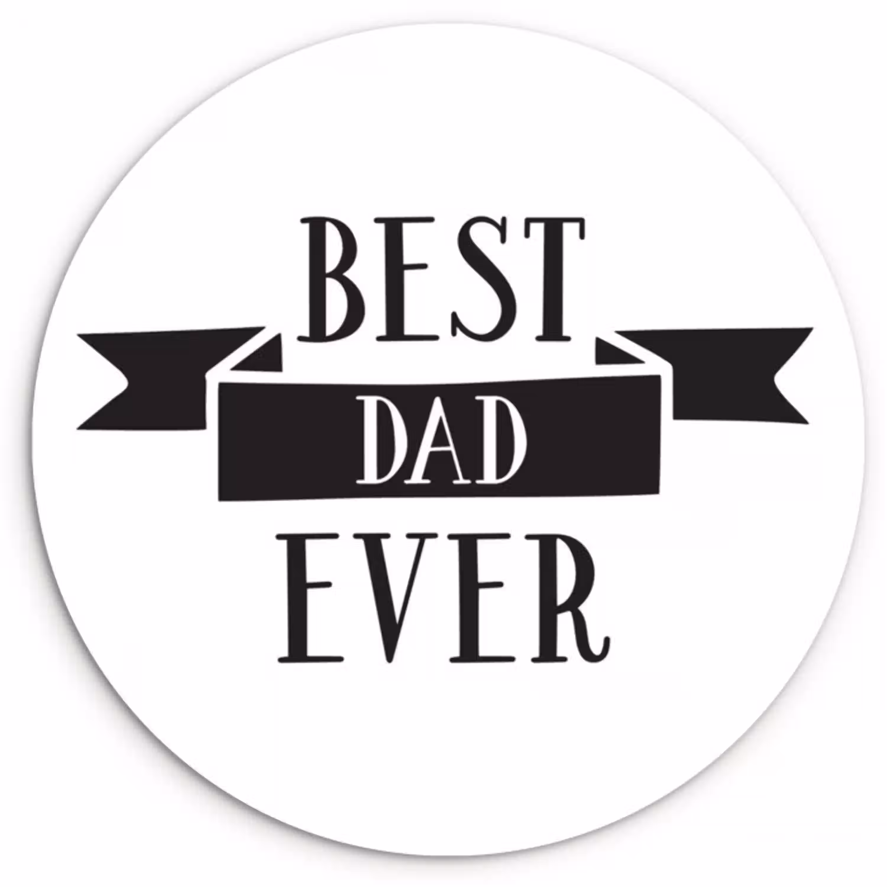 Papa - Quote - Beste papa Wandcirkel kunststof plaat 5mm dik klein -3d