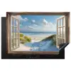 Doorkijk - Strand - Raam - Duinen - Zee Inductie beschermer vinyl 3mm klein -3d