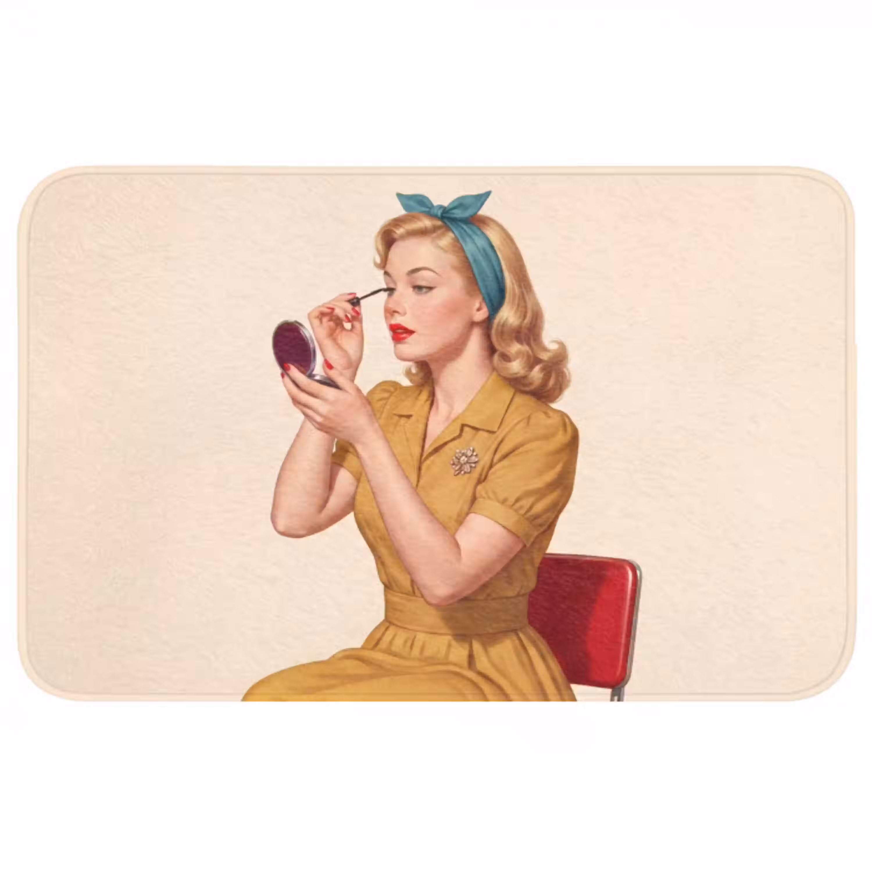 Illustratie - Mascara - Vrouw - Geel WCmat middel -3d