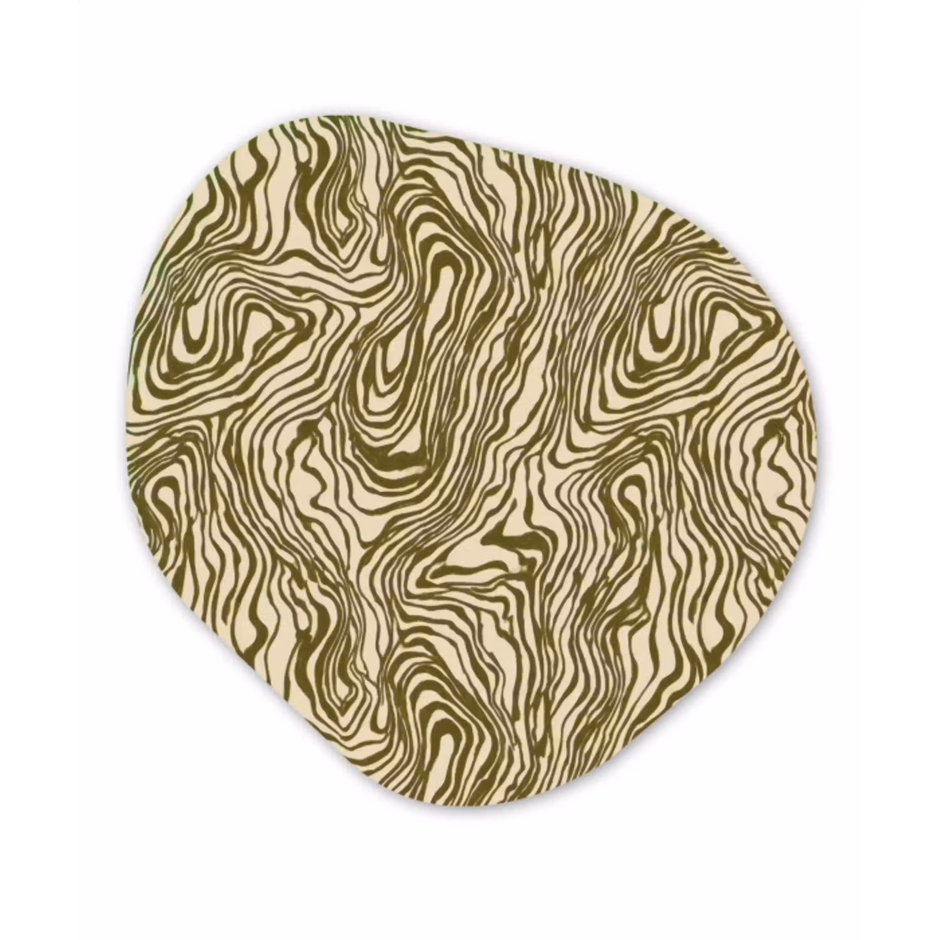 Abstract - Marmer - Groen Wandcirkel Organisch Aluminium middel 851 -3d