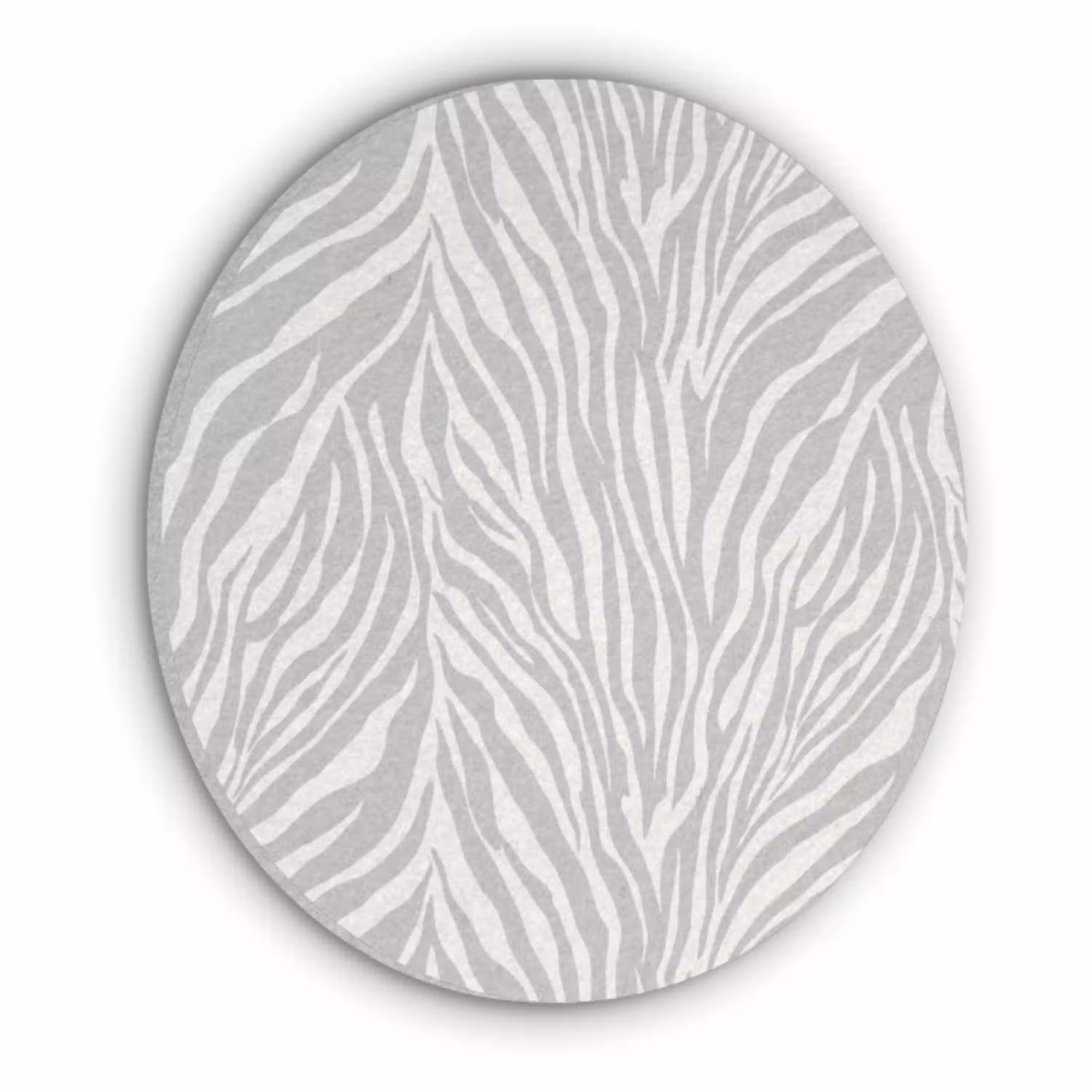 Zebra - Motief - Grijs Akoestische PET Vilt - Rond klein 838 -3d