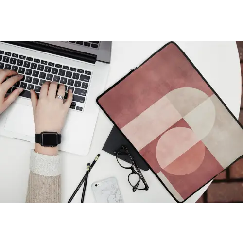 Figuren - Abstract - Roze laptophoes neopreen klein -bureau