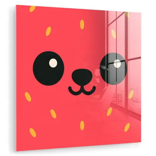 Kat - Aardbei - Cartoon plexiglas 5mm klein -zzzproduct_nieuw