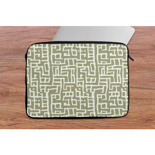 Grafisch - Patroon - Groen laptophoes neopreen klein 279 -tafel