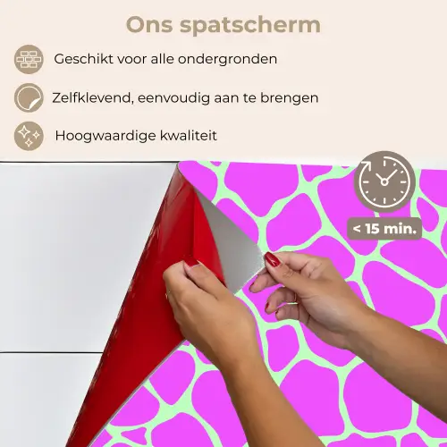 Mintgroen - Roze - Vlekken - Patroon keuken achterwand spatscherm klein 900 -spatscherm_NL