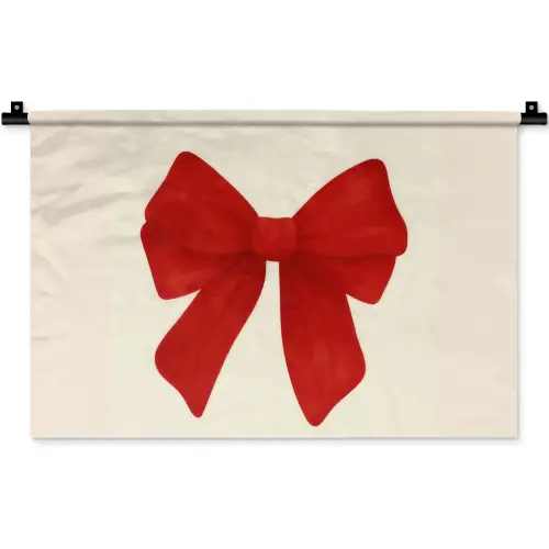 Strik - Symmetrisch - Rood - Lint Wandkleed katoen klein -zz3d