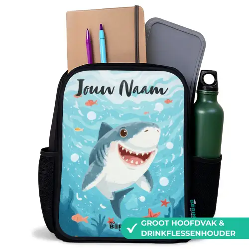 Haai - Water - Zee Rugzak - Zwart middel -inhoud_NL