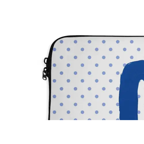 Ciao - Blauw - Stippen laptophoes neopreen klein -detail