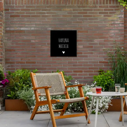Spreuken - Hakuna matata - Quotes Tuinposter op houten frame 2 cm dik klein -sfeer3