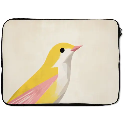 Vogel - Minimalistisch - Geel laptophoes neopreen klein -zkaufland3dotto