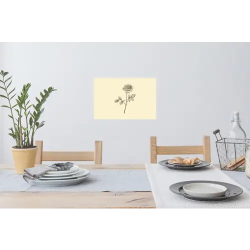 Illustratie - Zwart - Roos Muursticker klein -eettafel
