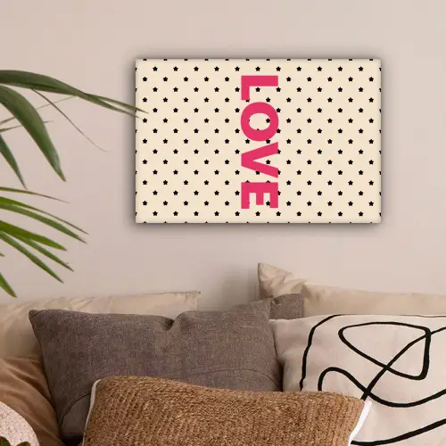Love - Stippen - Roze canvas 2cm klein -sfeer1