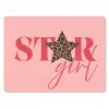 Star girl - Roze - Panter - Ster muismat rubber klein -3d