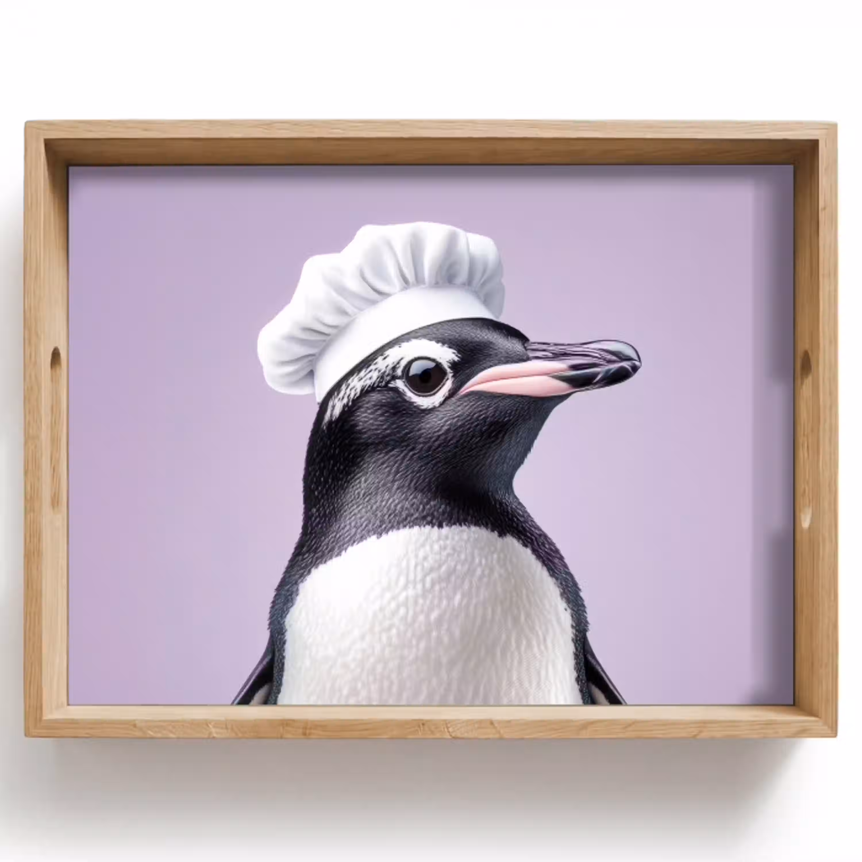 Pinguïn - Koksmuts - Lief - Paars Dienblad Rechthoek middel -z3d_shopping