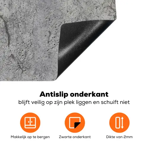 Beton - Muur - Industrieel - Patronen Inductie beschermer vinyl 3mm klein 276 -zzzzzzz-td-onderkant