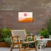 Zon - Heuvels - Abstract - Roze Tuinposter op houten frame 2 cm dik klein -sfeer3