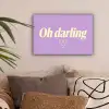 Oh darling - Hart - Paars canvas 2cm klein -sfeer1