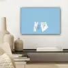 Lakens - Waslijn - Blauw - Minimalistisch canvas 2cm klein -sfeer6